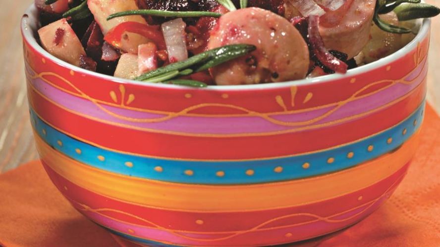 Рецепт картофельного салата с сардельками