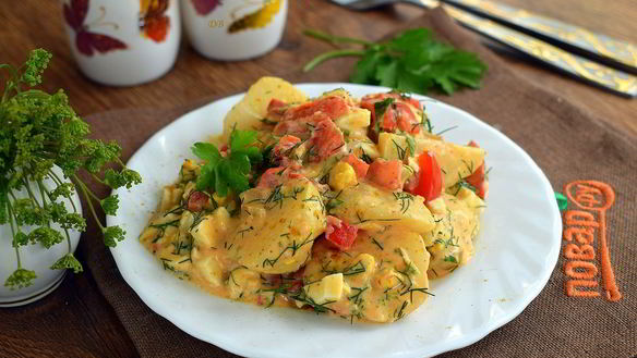 Рецепт Пряного картофельного салата с укропом