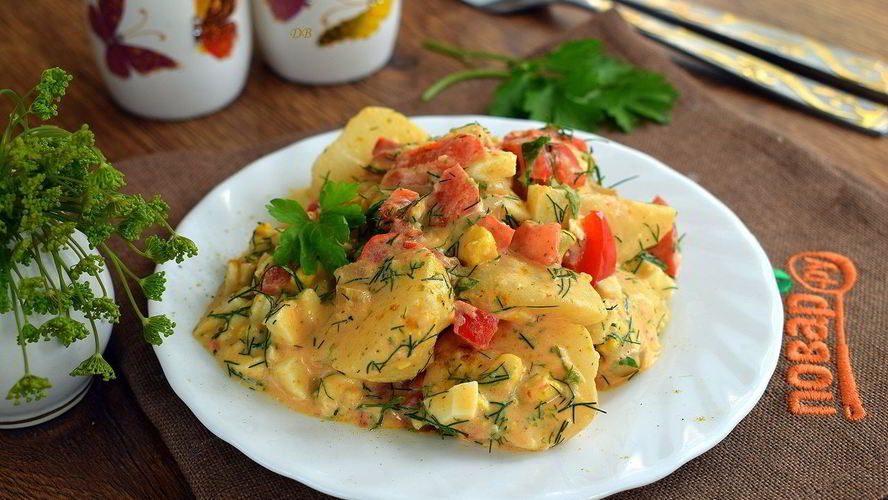 Рецепт пряного картофельного салата с укропом