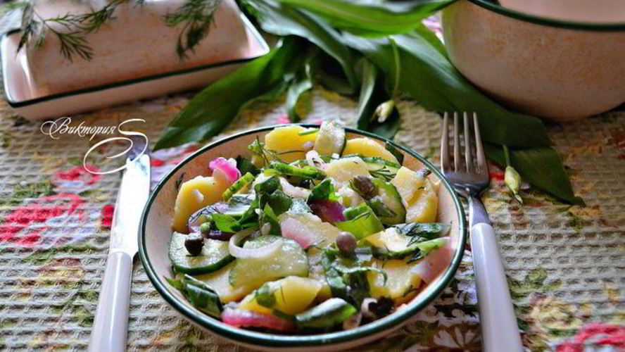 Рецепт салата из картофеля и черемши