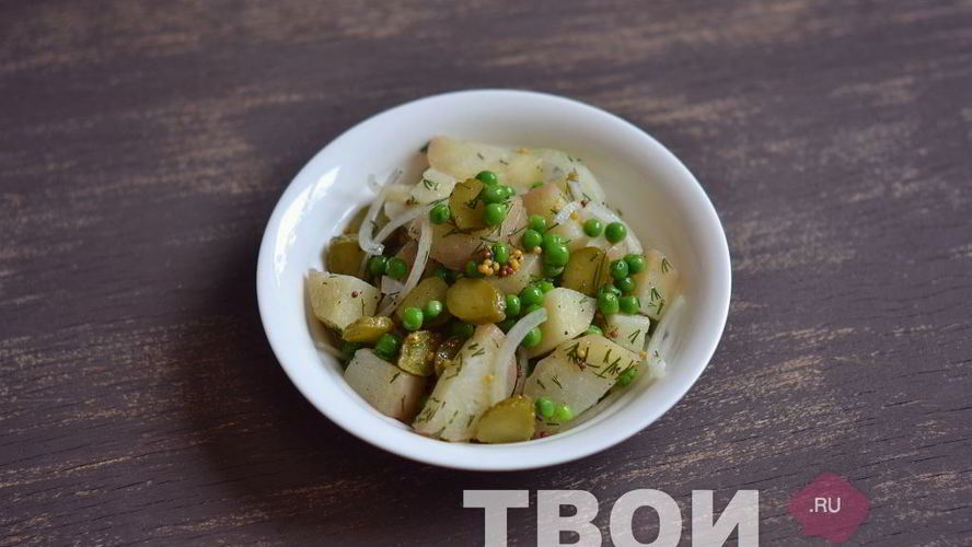 Рецепт салата с картофелем и зеленым горошком
