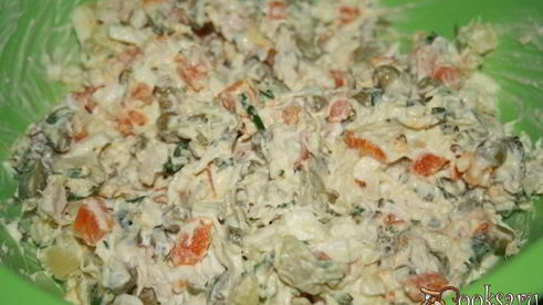 оливье с куриной грудкой