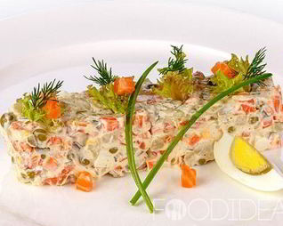 Оливье с семгой