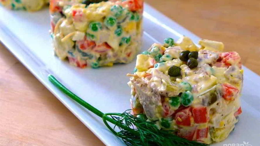Рецепт салата оливье классический с мясом