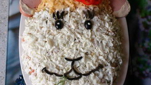 салат оливье овечка