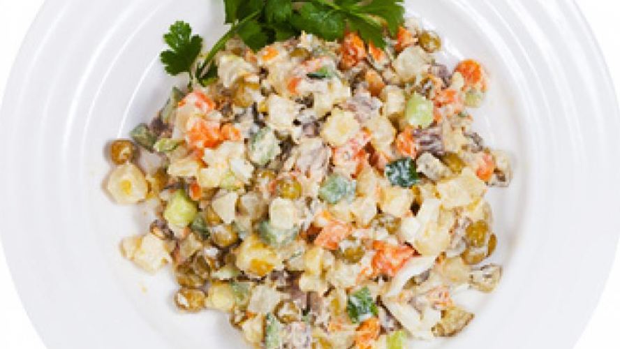 Рецепт салата оливье с бужениного