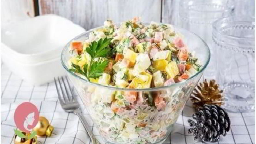 Рецепт салата оливье с кукурузой