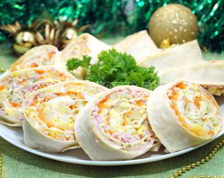 Закуска Оливье-рулет