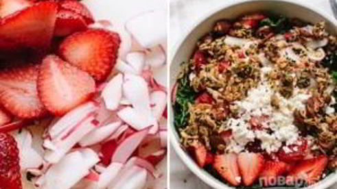 оригинальный салат с клубникой