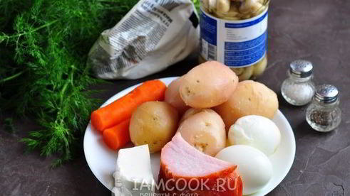 салат грибная поляна с шампиньонами