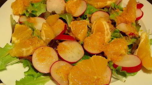 салат из редиса и апельсинов