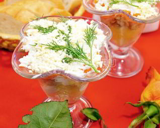 Салат Мимоза с горбушей