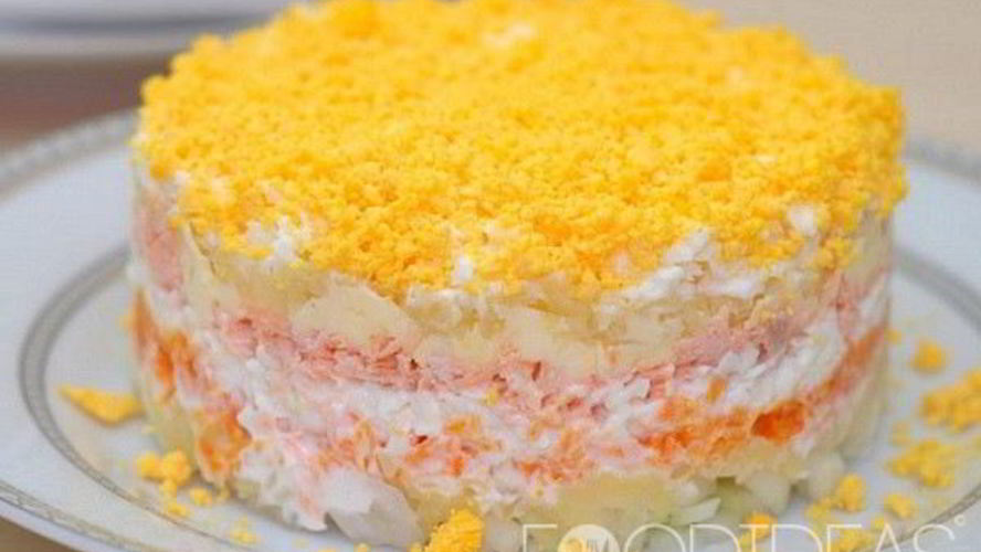 Рецепт салата мимоза с картошкой