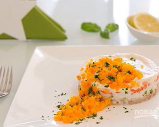 Салат Мимоза с консервированным тунцом