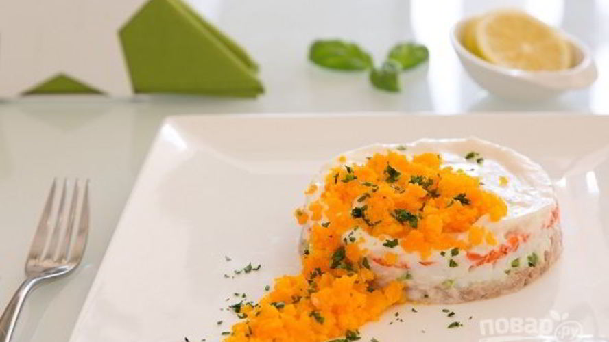 Рецепт салата мимоза с консервированным тунцом