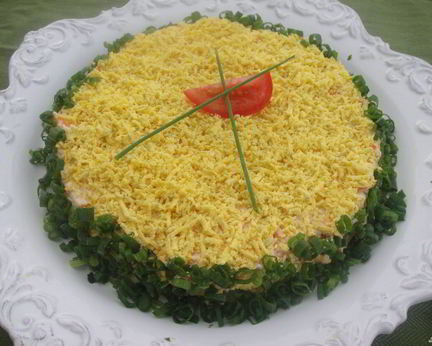 Салат Мимоза с консервой