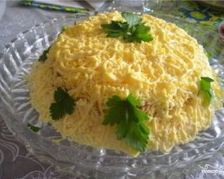 Салат Мимоза с рисом