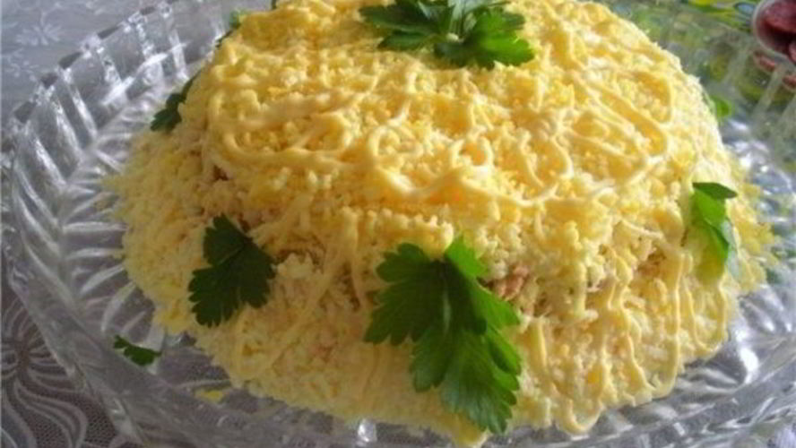 Рецепт салата мимоза с рисом