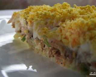 Салат Мимоза с сайрой