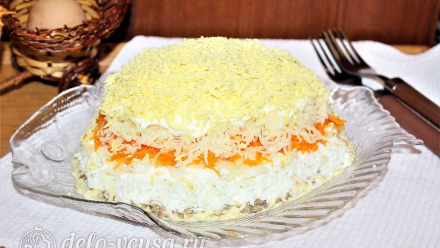 Рецепт салата мимоза с сардиной