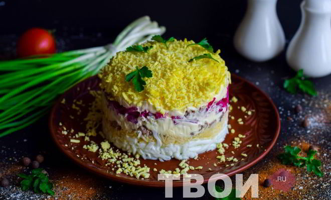 Салат мимоза с сыром