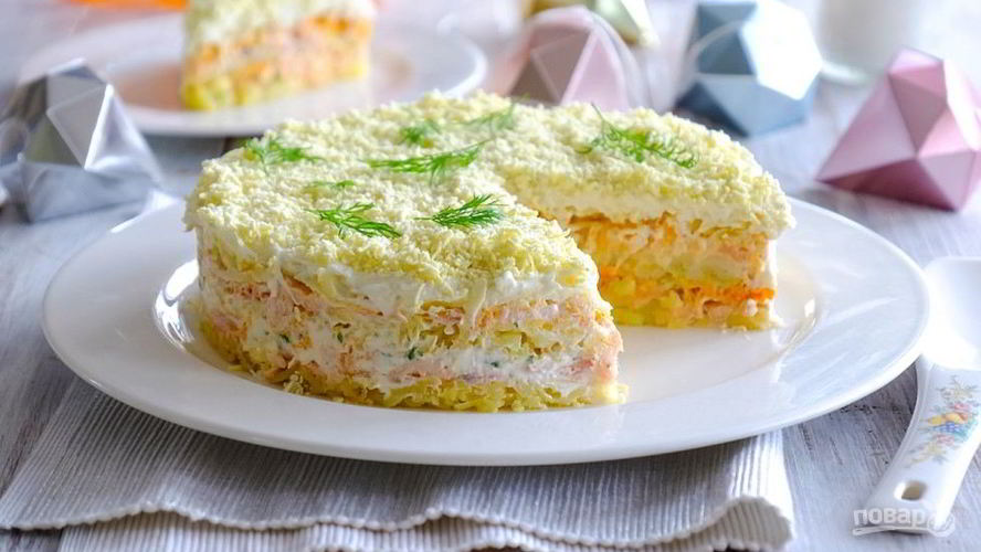 Рецепт салата рыбного мимоза