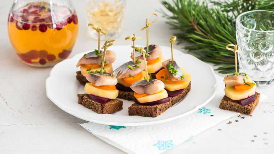 Рецепт канапе селедка под шубой