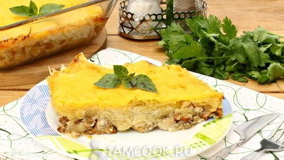 Рецепт Курицы с лисичками, запеченная под шубой