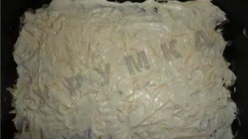 мясо с сыром и майонезом под шубой