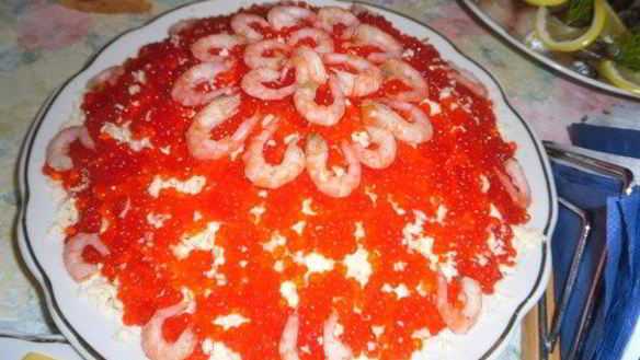 Рецепт Салата Креветки под шубой