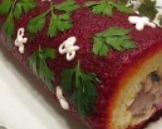 Салат-рулет Селедка под шубой