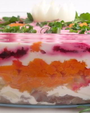 Селедка под шубой без лука