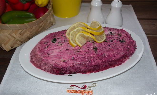 Селедка под шубой без яблок и яиц