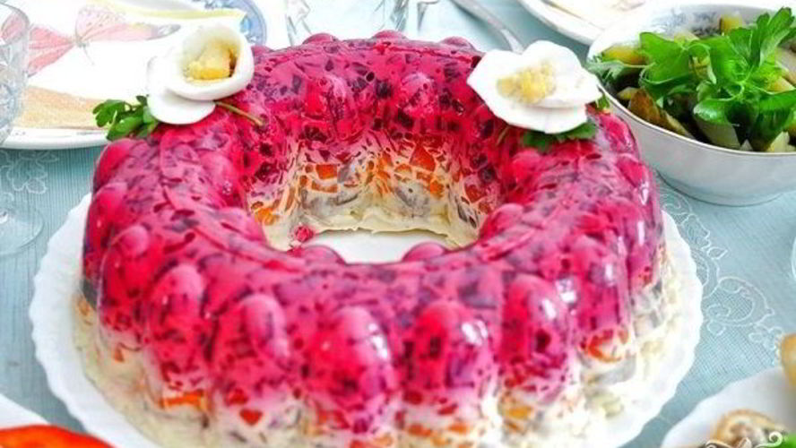 Рецепт селедки под шубой с желатином