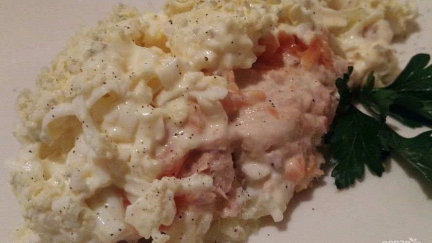 Рецепт тунца консервированного под шубой