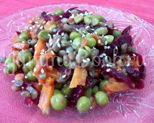 Салат с чечевицей