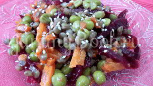 салат с чечевицей