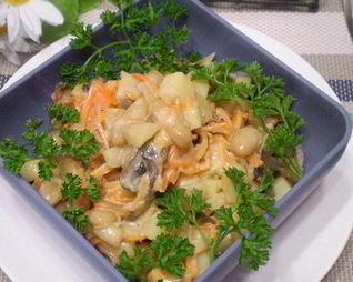 Салат с корейской морковкой и фасолью