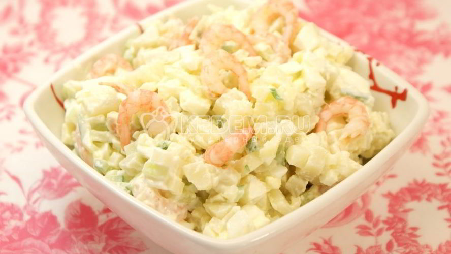 Рецепт салата с креветками