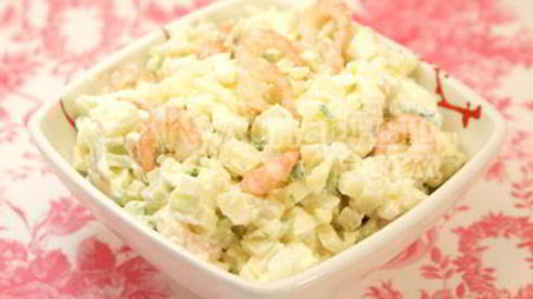 салат с креветками