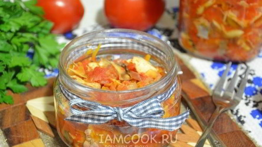 Рецепт салата со скумбрией на зиму