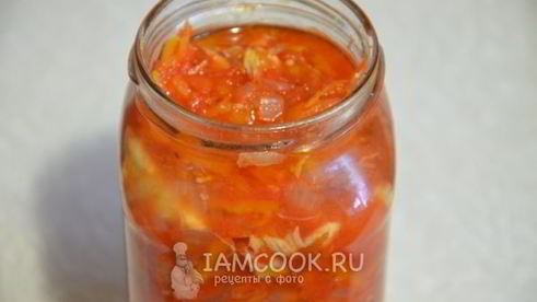 салат со скумбрией на зиму