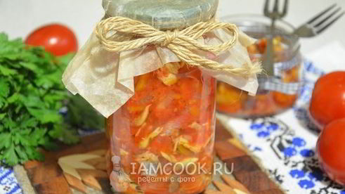 салат со скумбрией на зиму