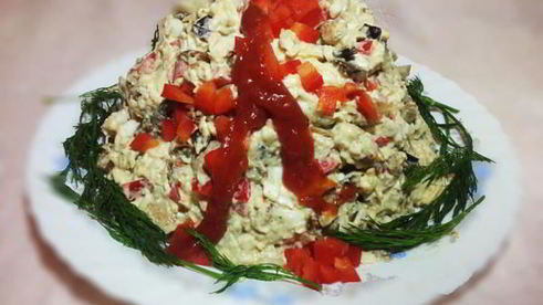 салат вулкан