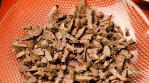 слоеный салат с печенью