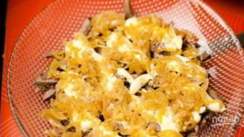 слоеный салат с печенью