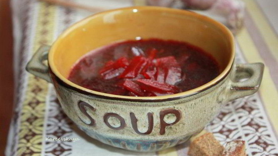 Рецепт борща из запеченной свеклы