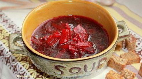 борщ из запеченной свеклы