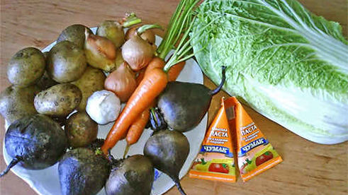 борщ с бычками и фасолью