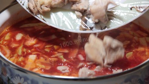 борщ с фасолью и курицей